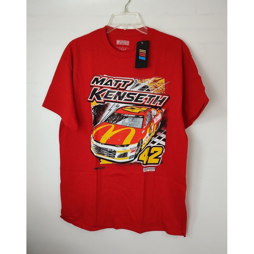 NASCAR Matt Kenseth 42 Chip Ganassi Racing Red McDonalds T-Shirt Mens Large NEW